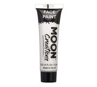 Moon Creations Tubos de pintura facial y corporal | Sin escamas | Sin crueldad | Pintura facial para niños, adultos, disfraces, festivales, Halloween Blanco 12ml