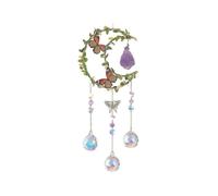 Moon Crystal Suncatcher Window Hanging,Good Luck Charms Gifts for Women Christmas Thanksgiving Birthday Crystal