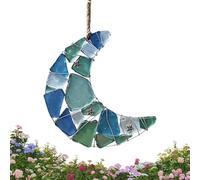 Moon Decor | 2D Blue Acrylic Novelty Ornament - Friendship Wall Window Decoration | Crescent Moon Decor Brings A Calming Sea-themed Aesthetic, Functioning As Both A Stylish Window Piece And A Decorati