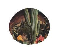Moon Desert - Gorro de ducha impermeable reutilizable para mujer, cubierta elástica para el cabello, para baño, spa, viajes y uso diario