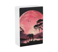 Moon Elephant - Estuche para cigarrillos de plástico duro con tapa abatible, delgado, tamaño de bolsillo, para 20 cigarrillos tamaño King, impermeable, a prueba de aplastamientos, accesorios para