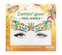 Moon Glitter Joyas para la cara - Gemas para la cara del festival, pegatinas de cristal para el maquillaje de los ojos, joyas para tatuajes temporales Reina del Carnaval