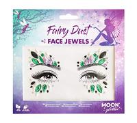 Moon Glitter Joyas para la cara - Gemas para la cara del festival, pegatinas de cristal para el maquillaje de los ojos, joyas para tatuajes temporales Polvo de hadas