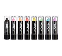 Moon Glow Barra de labios neón UV - Barra de labios de color neón brillante - Brilla bajo los rayos UV Naranja 8 Unidades (Paquete de 1)
