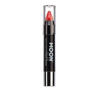 Moon Glow Barra de pintura facial/crayón corporal con purpurina UV de neón, maquillaje para rostro y cuerpo - Brilla intensamente bajo iluminación UV Rojo 1 Unidad (Paquete de 1)