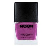 Moon Glow Esmalte de uñas que brilla en la oscuridad - Barniz de uñas fosforescente Púrpura 14 ml (Paquete de 1)