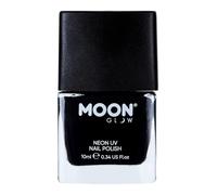 Moon Glow Esmalte de uñas UV neón - Esmalte de uñas neón brillante - Brilla bajo los rayos UV Negro 10 ml (Paquete de 1)