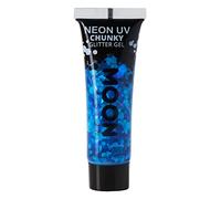 Moon Glow Gel de brillo grueso para rostro y cuerpo UV neón Azul