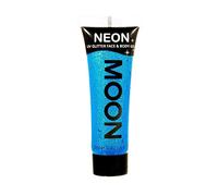 Moon Glow Gel facial y corporal con purpurina UV neón - Pintura facial con purpurina Azul 12 ml (Paquete de 1)