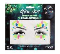 Moon Glow Joyas para la cara que brillan en la oscuridad, gemas para el cuerpo y la cara del festival, pegatinas con purpurina para ojos y maquillaje de cristal Multicolor 1 Unidad (Paquete de 1)