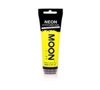 Moon Glow Pintura facial y corporal UV neón de gran tamaño con aplicador de esponja Amarillo intenso 75ml