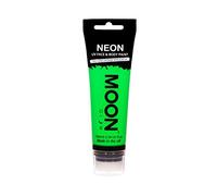 Moon Glow Pintura facial y corporal UV neón de gran tamaño con aplicador de esponja Verde intenso 75ml