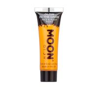 Moon Glow Pintura para rostro y cuerpo que brilla en la oscuridad - fosforescente - carga para brillar Naranja 12 ml (Paquete de 1)