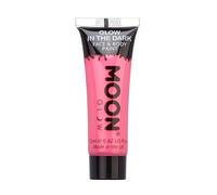 Moon Glow Pintura para rostro y cuerpo que brilla en la oscuridad - fosforescente - carga para brillar Rosa 12 ml (Paquete de 1)