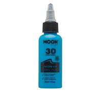 Moon Glow Pintura para tela Neon UV 3D - Pintura textil para ropa, camisetas, bolsos, zapatos y lienzos Azul intenso 30 ml (Paquete de 1)