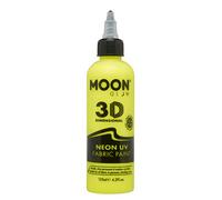 Moon Glow Pintura para tela Neon UV 3D - Pintura textil para ropa, camisetas, bolsos, zapatos y lienzos Amarillo intenso 125 ml (Paquete de 1)