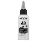 Moon Glow Pintura para tela Neon UV 3D - Pintura textil para ropa, camisetas, bolsos, zapatos y lienzos Blanco 30 ml (Paquete de 1)