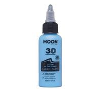 Moon Glow Smiffys Pintura para tela 3D que brilla en la oscuridad - Pintura textil para ropa, camisetas, bolsos, zapatos y lienzos Azul 30 ml (Paquete de 1)