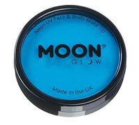 Moon Glow Tarros de pintura para rostro y cuerpo UV de neón intenso Pro, maquillaje profesional de pintura facial a base de agua para adultos y niños, 36g Azul intenso