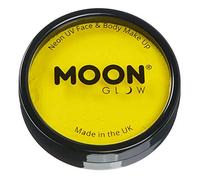 Moon Glow Tarros de Pintura para Rostro y Cuerpo UV de neón Intenso Pro, Maquillaje Profesional de Pintura Facial a Base de Agua para Adultos y niños, 36g Amarillo Intenso