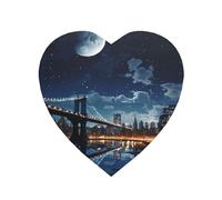 Moon Light New York City - Imanes reutilizables para nevera, divertidas calcomanías magnéticas, fuertes imanes decorativos pequeños, en forma de corazón, para pizarra blanca, cocina, oficina