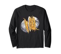 Moon Orange Slice Fresh Juice Splash - Arte Espacial Surrealista Manga Larga