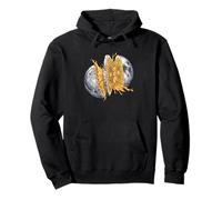 Moon Orange Slice Fresh Juice Splash - Arte Espacial Surrealista Sudadera con Capucha