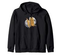 Moon Orange Slice Fresh Juice Splash - Arte Espacial Surrealista Sudadera con Capucha
