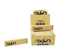 MOON Papel de Fumar Classic de Combustión Lenta Papel de Pulpa de Madera Natural Papel Sin Blanquear Con Marca de Agua, 108 X 36 mm 50 Libros/32 Hojas Cada Uno 1600 Hojas 13 G/M2