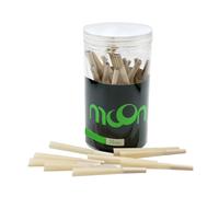 MOON Papel de Liar Classic Cone Large Paquete de 50 Papel de Liar Natural Preenrollado Fino de Combustión Lenta Viene Con Boquilla Y Tubo 108 mm