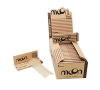 MOON Papel para cigarrillos de pulpa de madera natural de combustión lenta, sin blanquear con marca de agua, 70 x 36 mm, 50 libros/50 hojas por libro, 2500 hojas, 13 g/m2