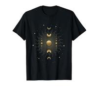 Moon Phase Dark Academia Ciclo Lunar Bruja Celestial Camiseta, Hombre, Negro, M