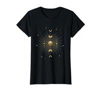 Moon Phase Dark Academia Ciclo Lunar Bruja Celestial Camiseta, Mujer, Negro, XS