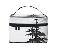 Moon Pine Tree - Bolsa de cosméticos de viaje, bolsa de aseo para hombres y mujeres, adecuada para artículos de tocador cosméticos, Black, Talla única