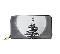 Moon Pine Tree - Cartera larga con cremallera para mujer, 7.48 x 4.13 pulgadas, viene con ranuras para tarjetas de crédito en el interior, ligera y duradera., Negro -, Talla única, Moderno