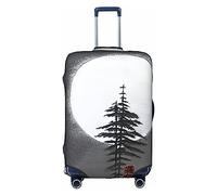 Moon Pine Tree - Funda lavable para equipaje de 18 a 32 pulgadas, resistente a los arañazos, Blanco, XL