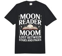 Moon Reader Book Mom Lost Between Stars and Pages Comfort Colors Adult Heavyweight T-Shirt