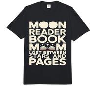 Moon Reader Book Mom Lost Between Stars and Pages Comfort Colors Adult Heavyweight T-Shirt