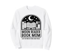 Moon Reader Book Mom Lost Between Stars and Pages Sudadera