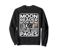 Moon Reader Book Mom Lost Between Stars and Pages Sudadera