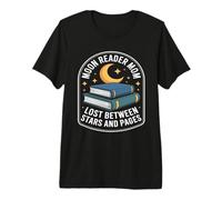 Moon Reader Mamá Perdido Entre Estrellas Y Páginas Camiseta Premium