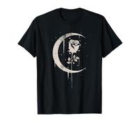 Moon Rose Gothic Crescent Moon Floral Aesthetic Goth Camiseta