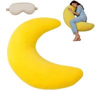Moon Shaped Body Pillow, Oversized Cooling C Shaped Body Pillows for Side Sleepers, Soft Supportive Full Body Cushion with Removable Cover for Sleeping,Resting and Lounging