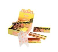 MOON Slow Burning Wood Pulp Carton Paper High Quality 40 Hojas Por Libro 1 1/4 Tamaño 77x44mm 20 Libros/40 Hojas Por Libro 800 Hojas En Total 14 G/M2 Naranja