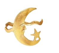Moon Star - Pulsera, diseño de corte abierto, diseño de celestial romántico, diseño elegante, estrella y luna, ideal para cumpleaños de cumpleaños, día de San Valentín, 3,15 x 3,15 pulgadas, Se