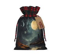 Moon Stars And Planets - Bolsa con cordón para envolver fiestas, recuerdos de boda y almacenamiento