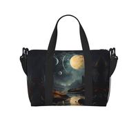 Moon Stars and Planets, bolso cruzado casual de viaje, adecuado para el trabajo, viajes, fitness, turismo, bolsa de almacenamiento con cremallera para mujer