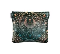 Moon Sun Star Alchemy Magical - Cartera de cuero tarjetero monedero para dinero en efectivo, organizador de tarjetas para niñas, mujeres, Luna Sol Estrella Alquimia Mágica, 1 Size, Accesorio de viaje