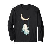 Moon Swing Ghost Camisa Espeluznante Linda Noche Octubre Manga Larga