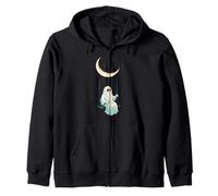 Moon Swing Ghost Camisa Espeluznante Linda Noche Octubre Sudadera con Capucha